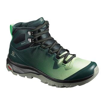 Salomon VAYA MID GTX - Zelene Turistické Topánky Damske, S0265SK